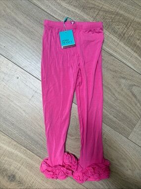 Posh Peanut Pink Ruffle Hem Leggings